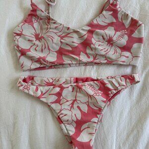 MIKOH Pink Floral Bikini Set Size Small
